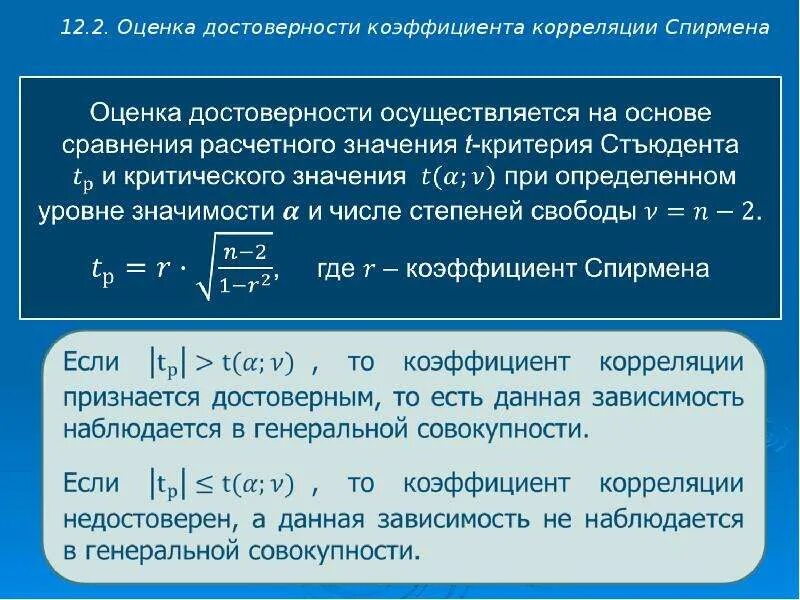 Оценка подлинности. Достоверность корреляции. Коэффициент корреляционного анализа. Достоверность коэффициента корреляции. Коэффициент корреляции Спирмена.