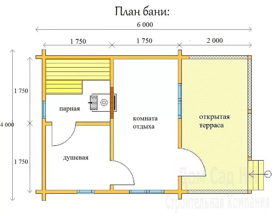 Планировка бани. Чертёж бани с мойкой и парилкой 4 на 6. Проект каркасной бани 6х4. Планировка бани 5 6 мойка парилка отдельно комната отдыха. Баня 5 на 4 планировка парная и моечная.