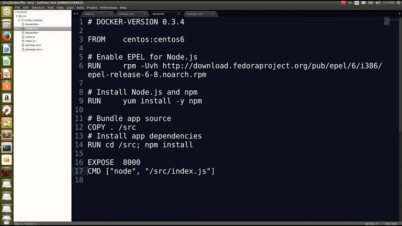 Nodejs docker-compose.