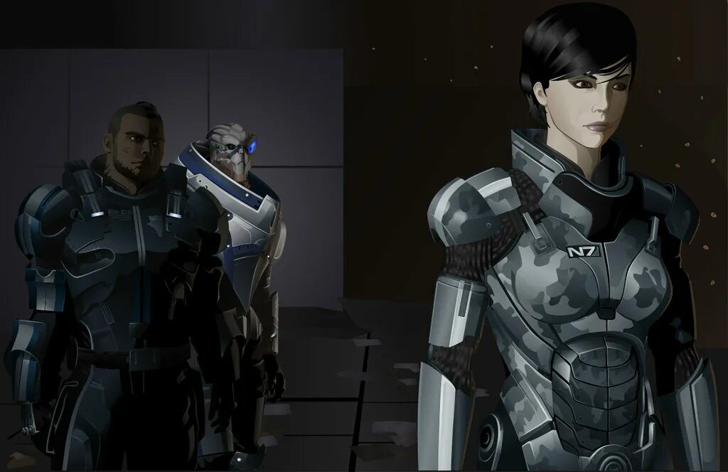 Mass Effect 3 Вега и Шепард.