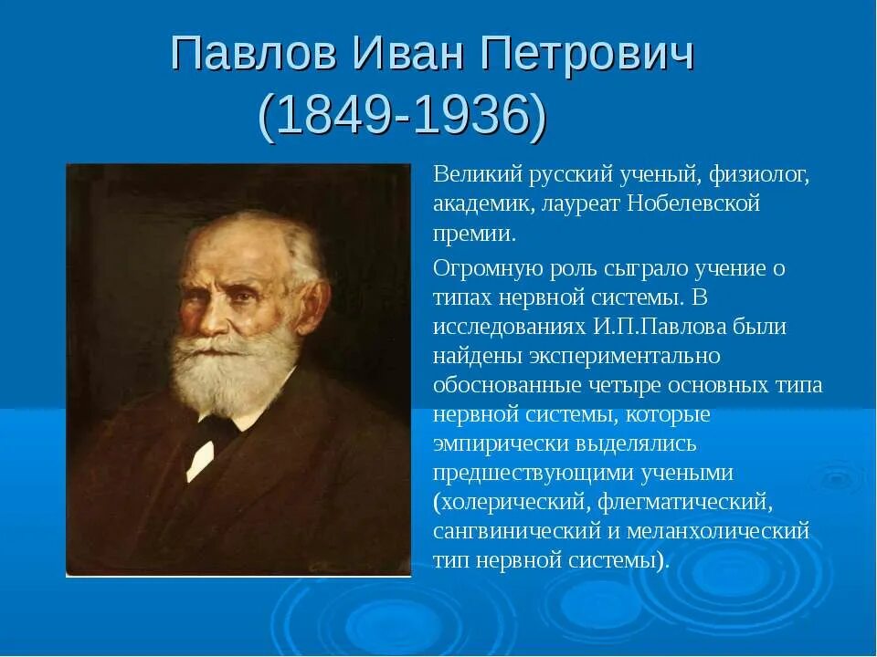 Великий физиолог и.п. Павлов.