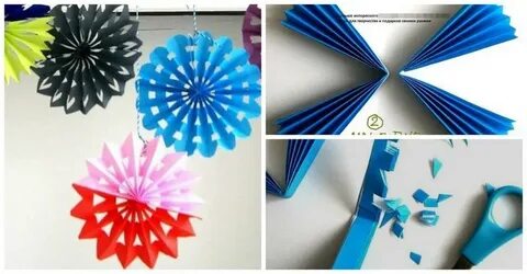 Снежинки из гофрированной бумаги