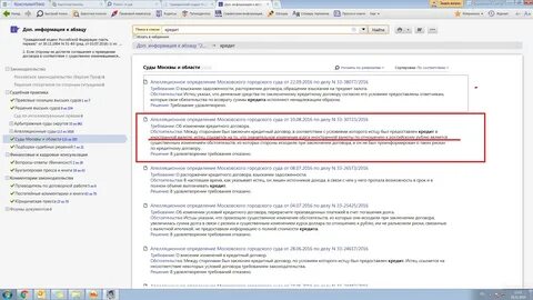Кредитные договоры судебная практика