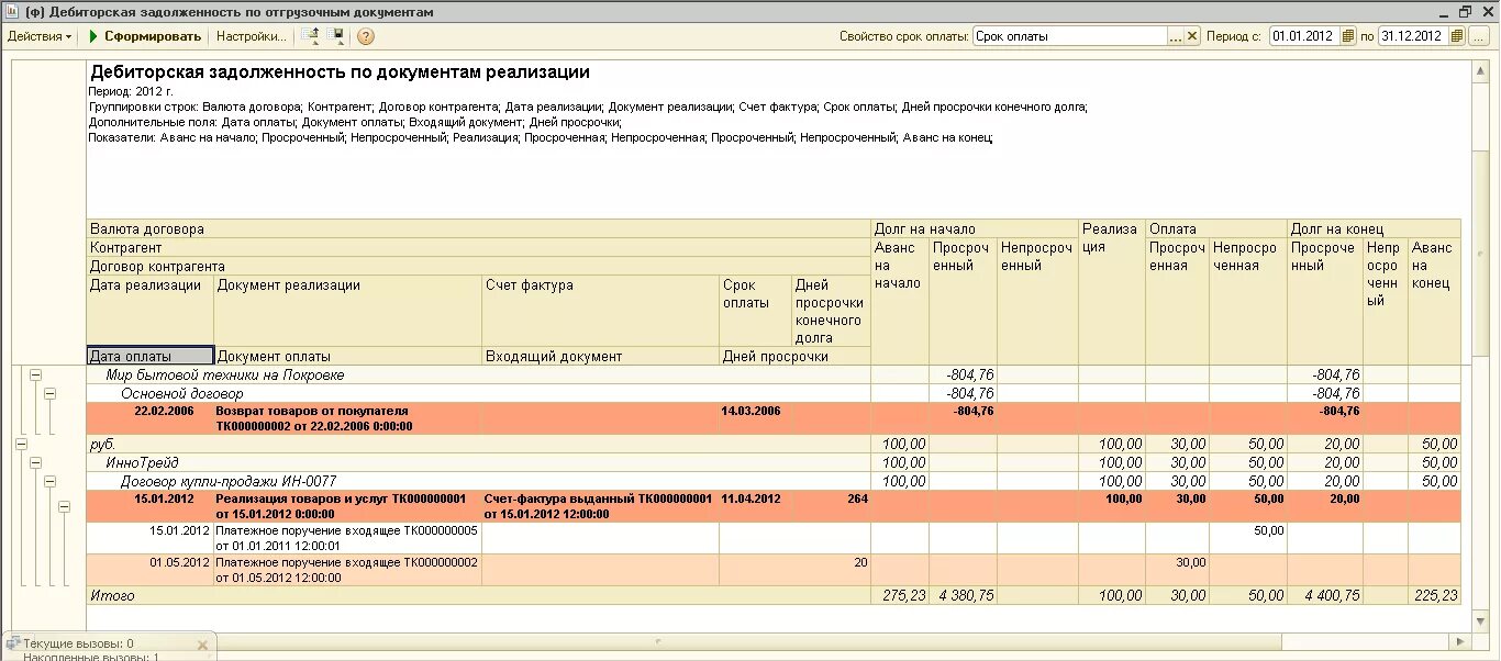 Инвентаризация дебиторской и кредиторской задолженности в 1с