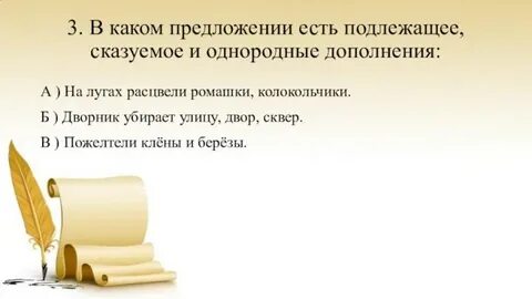 В каком предложении есть однородные сказуемые