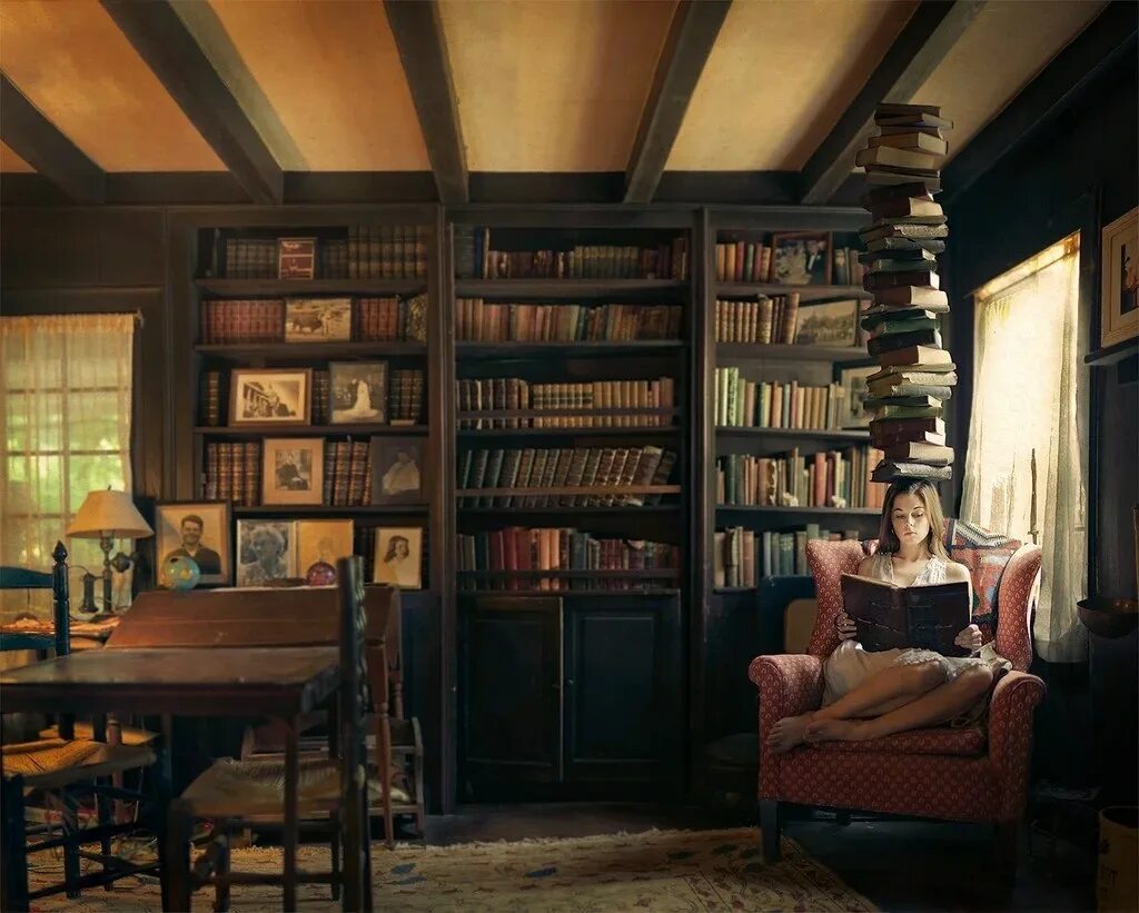 уютная комната книга. книги в спальне. уютная комната книга.