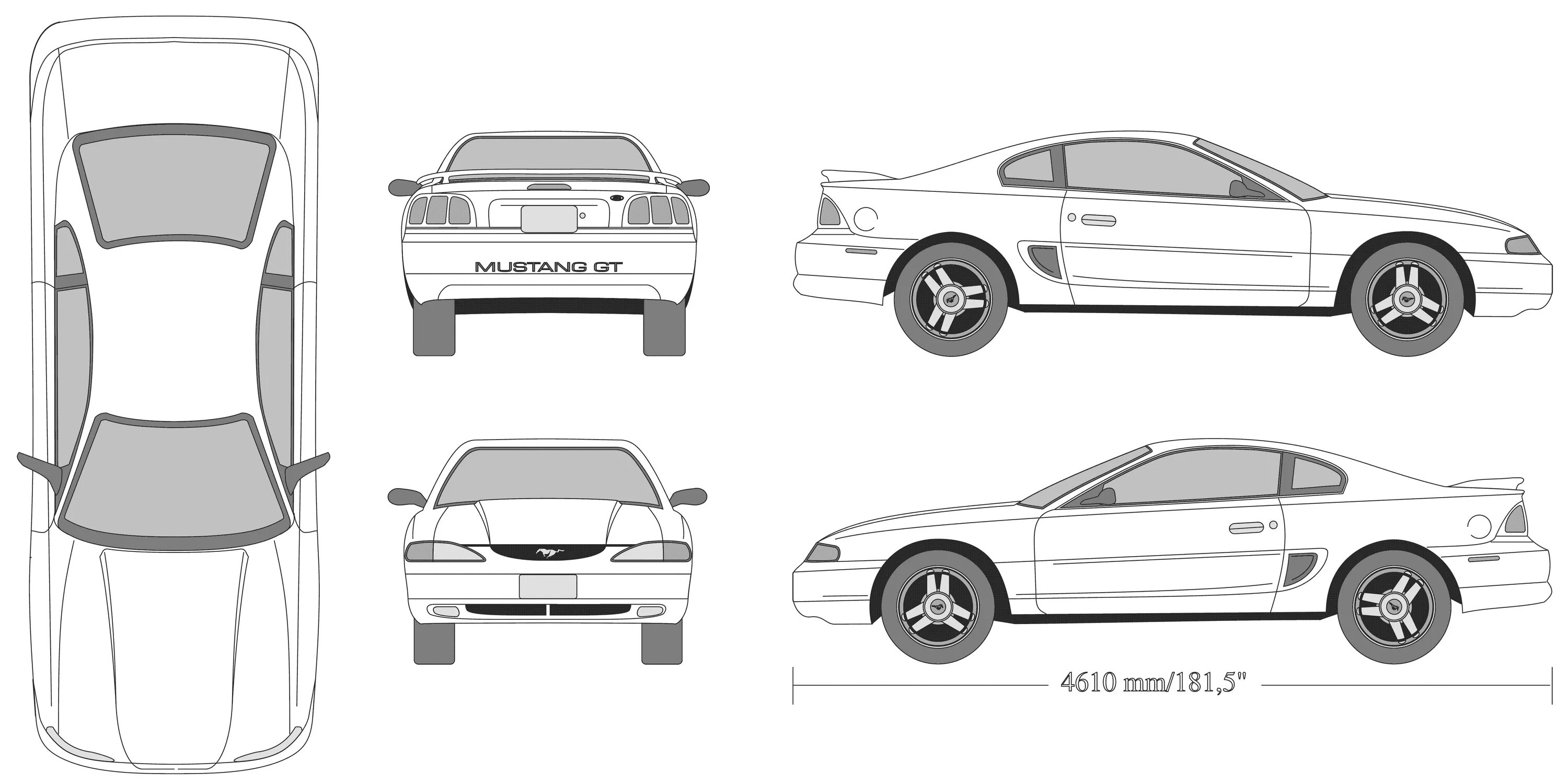 Референс машины. Форд Мустанг 2005 чертежи. Ford Mustang чертеж. Ford Mustang 2005 Blueprint. Ford Mustang купе 2017 чертеж.