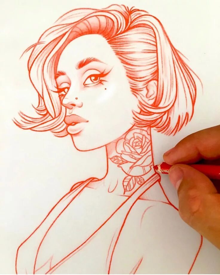 Скетч. Rik Lee. Rik Lee эскизы. Рисунки красным карандашом. Скетчи красным карандашом.