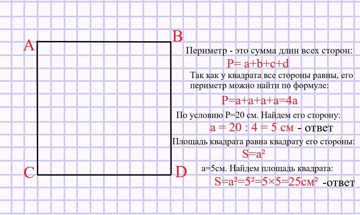 Квадрат периметр которого 3 см 6 мм вычисли его площадь. Вычисление периметра. Периметр квадрата и его площадь. Нахождение стороны квадрата по периметру. Чему равен 4 см в квадрате