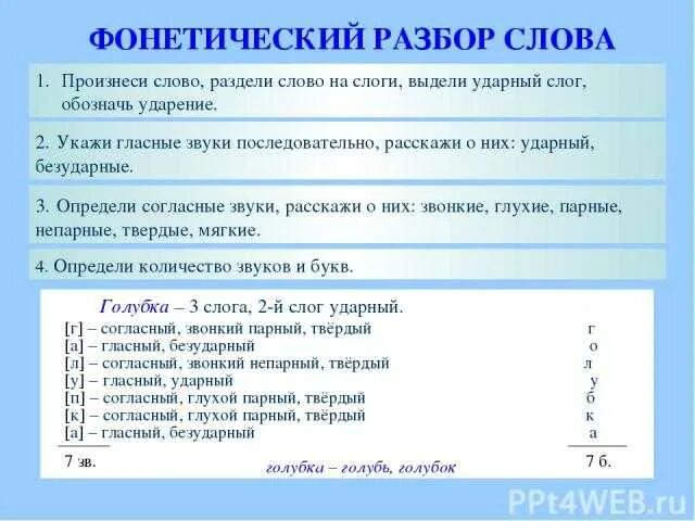 Чужой фонетический разбор слова 5. Порядок фонетического разбора таблица. Порядок фонетического разбора 3 класс. Фонетический разбор схема разбора. Как делается фонетический разбор 4 класс.