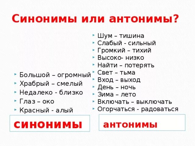 Антоним к слову громкий. Слова синонимы и антонимы. Синоним или антоним. Слова синонимы слова антонимы. Синонимы антонимы омонимы.