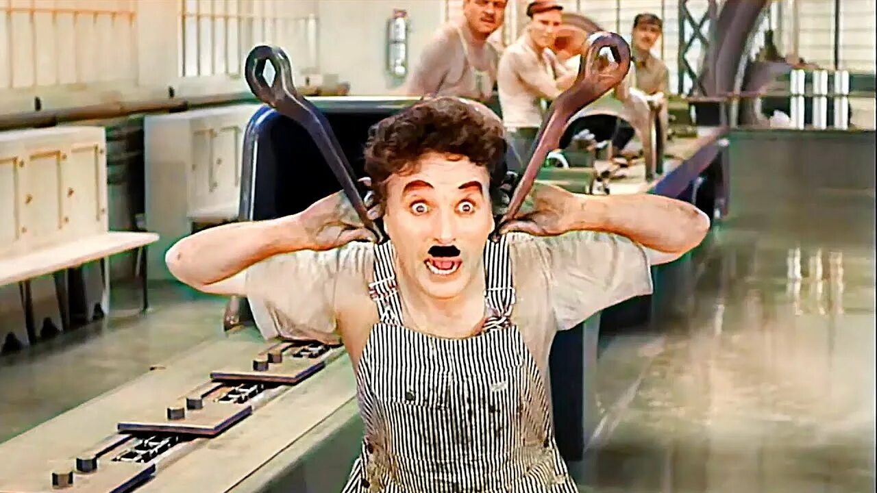 Новые времена чарли. Чаплин modern times. charlie chaplin modern times. чарли чаплин новые времена. чарли чаплин фабрика.