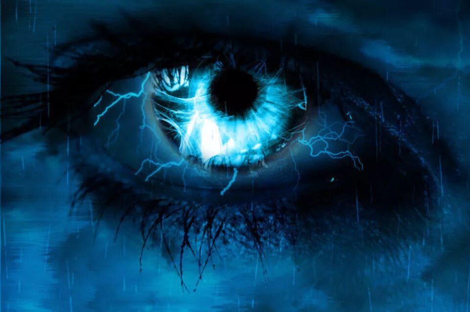 Глаза фэнтези. Мерцательная скотома аура мигрени. Объемная молния. Мушки молнии перед глазами. Сверкающие молнии в глазах.