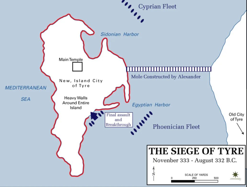 Сколько длилась осада тира. Штурм тира Александром Македонским. 332 Год до н. э. Осада тира. Осада тира.