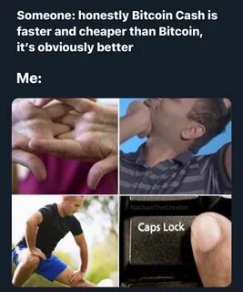 Bitcoiners let's remove the middleman Also Bitcoiners meme. 