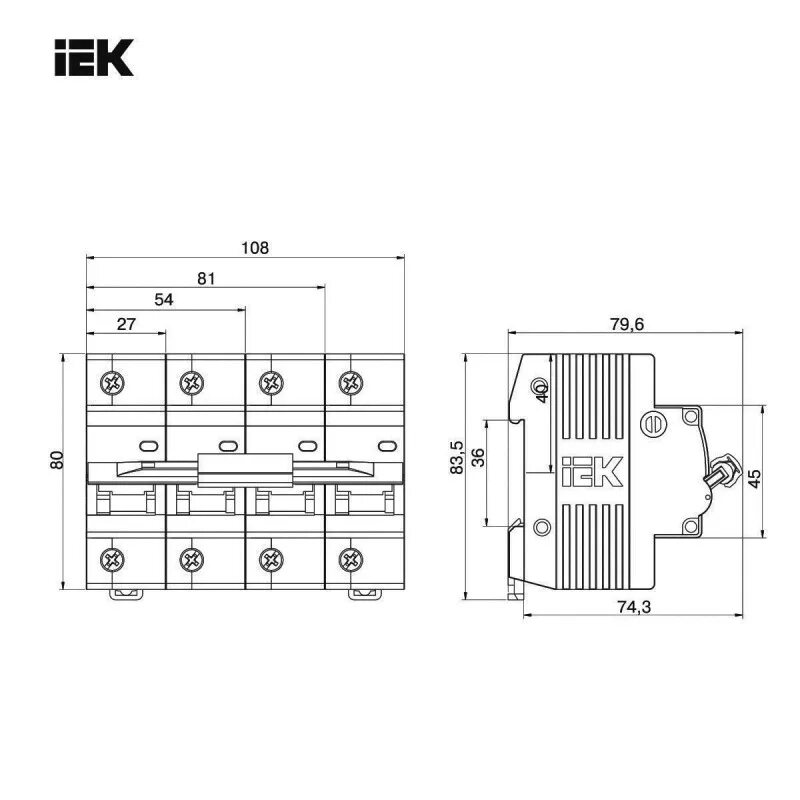 Автоматический выключатель IEK 100а. Автоматический выключатель ва47-29 схема. Ва47-100 габариты. Ва 47-100 IEK чертеж.