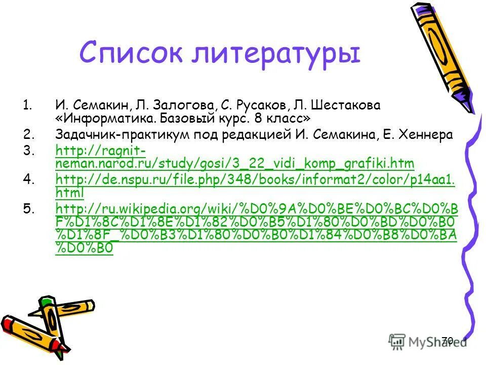 Методичка в списке литературы. Список литературы интернет ресурсы. Список литературы интернет ресурсы. Литература для экономиста список. Информатика 9 класс бином.