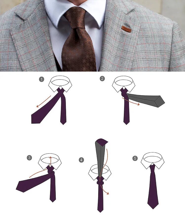 Четвертной узел. Четвертной узел галстука. Завязывание мужского галстука