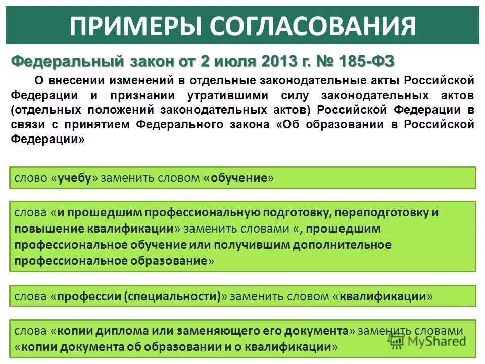 Реализация закона в жизнь