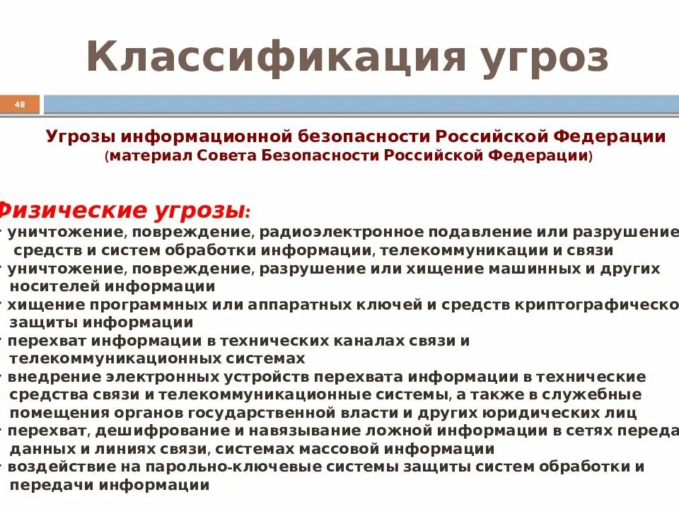 Классификация угроз информационной безопасности. Классификация видов угроз информационной безопасности. Угрозы безопасности информации и их классификация. Способы нарушения информационной безопасности. Уровни угрозы информационной безопасности