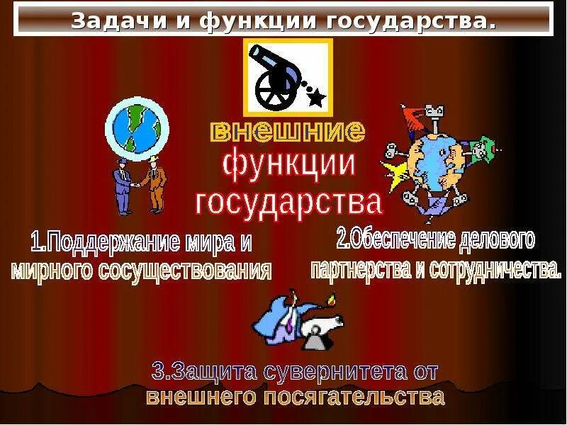 Подобрать примеры к каждой функции государства Политика и власть презентация онлайн
