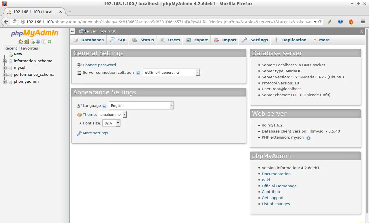 PHPMYADMIN. PHPMYADMIN Интерфейс. PHPMYADMIN база данных. Localhost сервер. 192.168 client