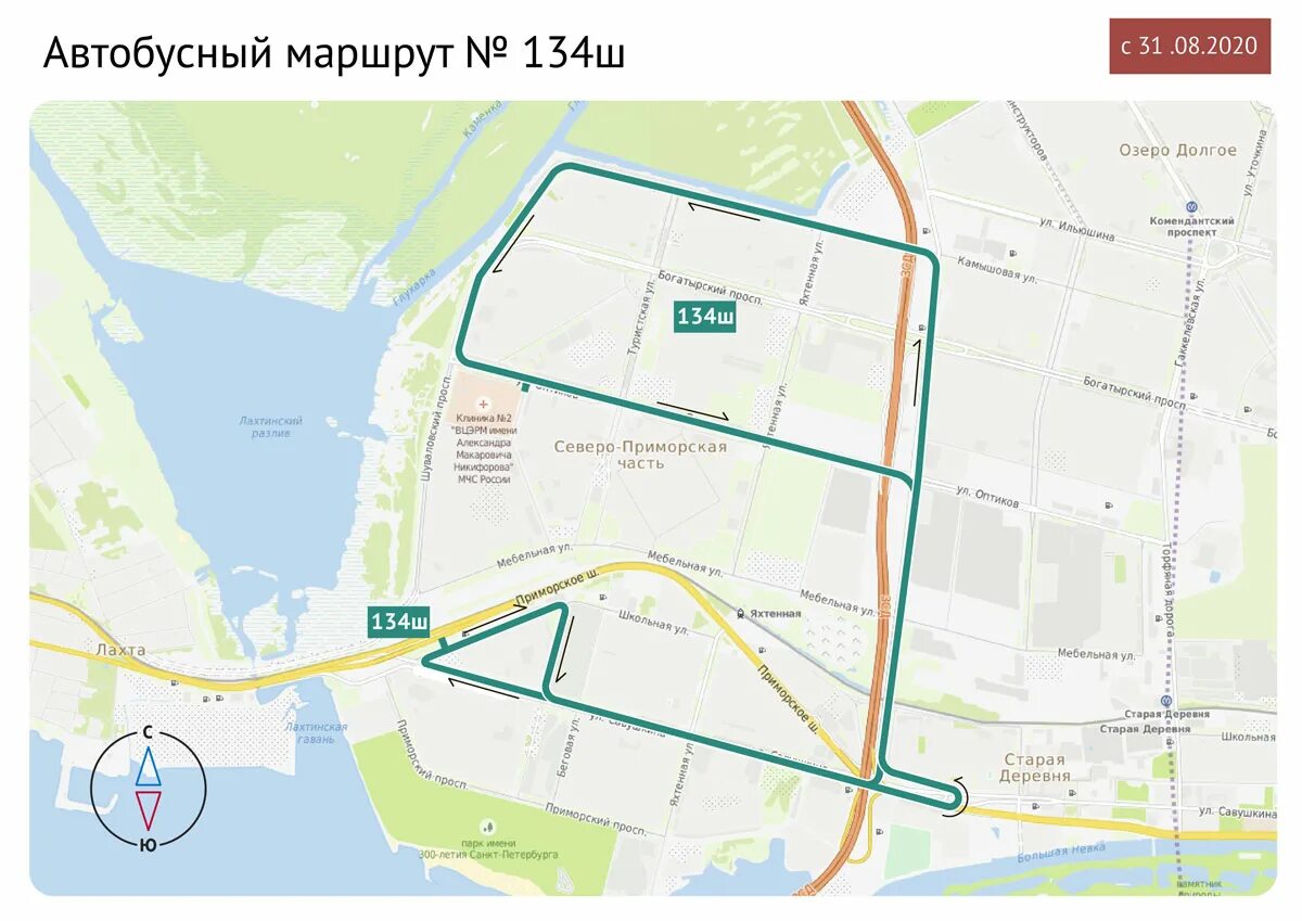 134 автобус на карте