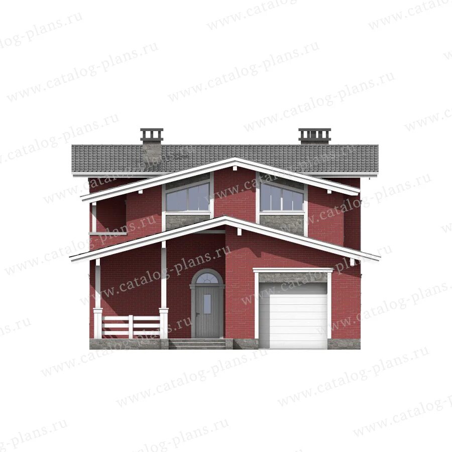 Проект 45 10. Двухэтажный дом с балконом и эркером и гаражом. Дом из кирпича с эркером. Проект 45 10. Проект 45 10.