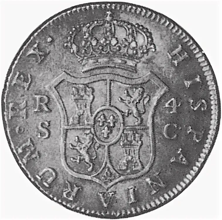 Испанская монета 4. Испанская монета 1809 года. испанская монета каталог. четверть реала монета испания 1700.