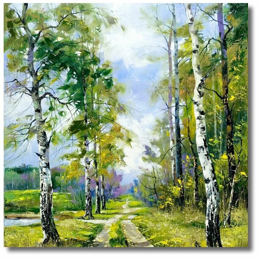 пейзаж с дубом. алмазная мозайка березы лето пейзаж. береза 40 метров. 40 берез. осенние березы на берегу пруда на картинах художников.