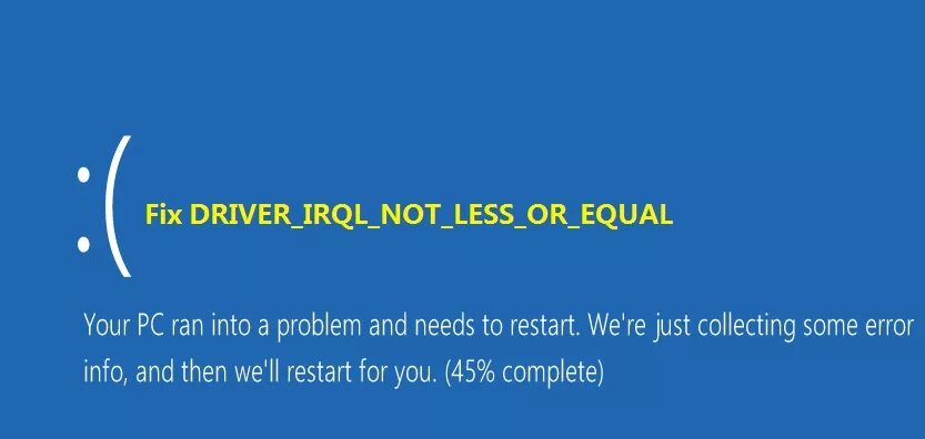 Код остановки irql not less or equal