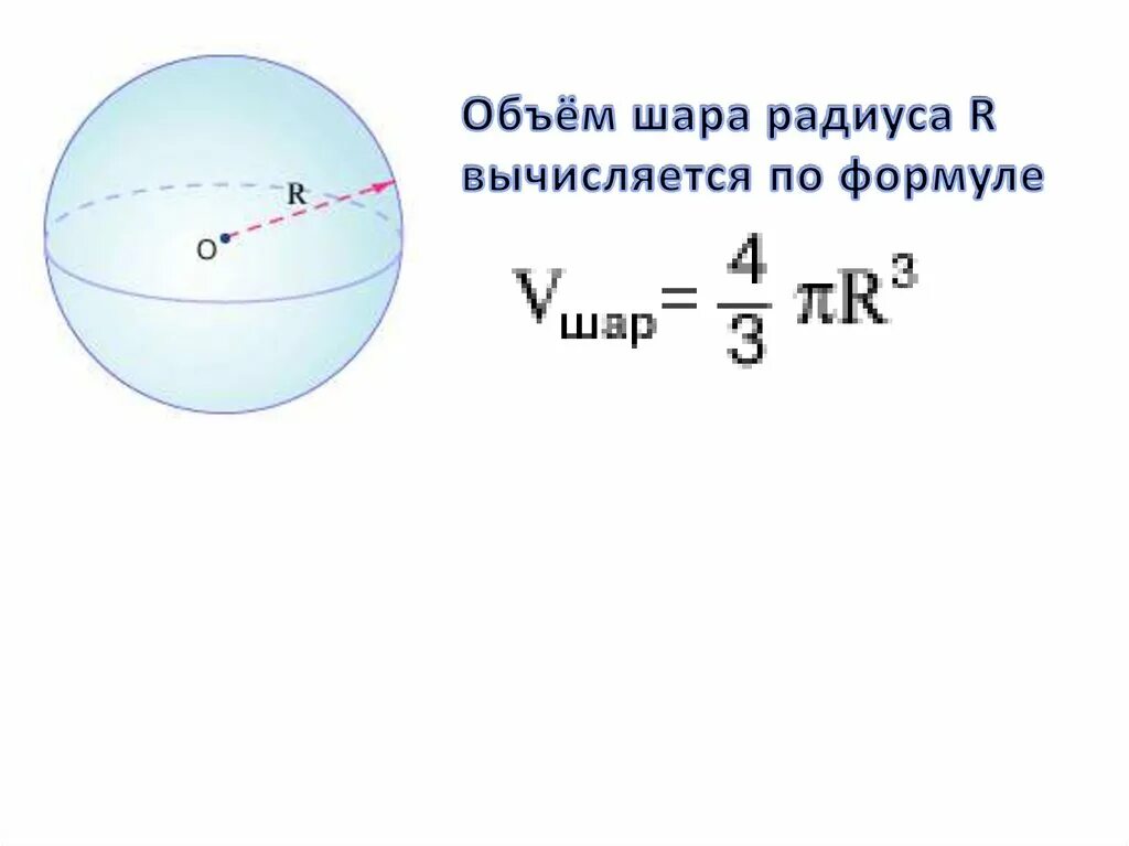 Как найти объем в шаре. Объем шара формула. Объем шара вычисляется по формуле. Формула определения объема шара. Формула измерения объёма шара.