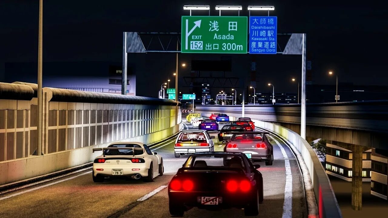 Трафик ассетто корса. Assetto Corsa Tokyo Highway. Osaka Highway Assetto Corsa. Assetto Corsa Japan Highway. Assetto Corsa Midnight Shutoko.