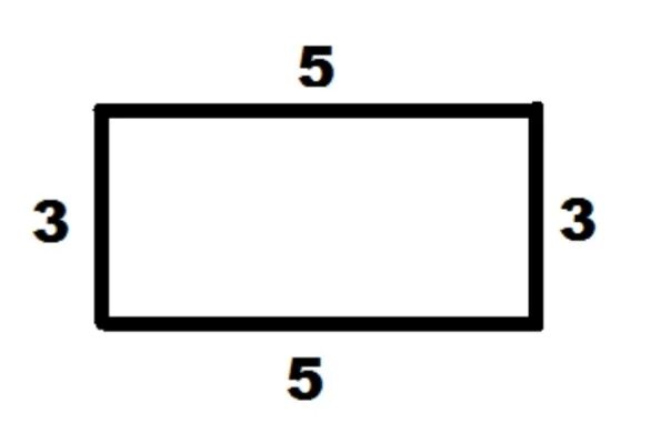 Прямоугольник. Стороны прямоугольника. Прямоугольник со сторонами 5 см и 3 см. Изображение прямоугольника.