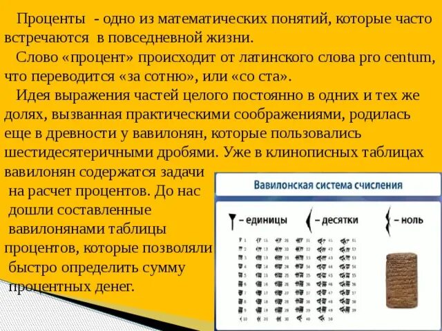 Таблицы процентов вавилонян. Сумма процентных денег. Проценты у вавилонян. Исчисление в математике. Посчитать предложения в тексте