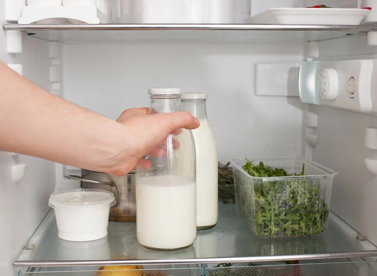 Молоко в холодильнике. Молоко на дверце холодильника. Хранение кисломолочных продуктов. Хранение молочных продуктов в холодильнике. Можно убрать горячее в холодильник