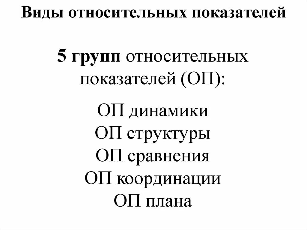 Группы относительных показателей. Виды относительных показателей. Структура ОП. Схема видов относительных показателей. ОП динамики ОП структуры.