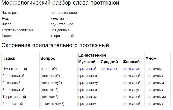 Звенящая морфологический разбор