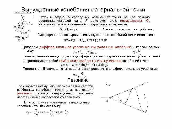 Свободные колебания точки период колебаний. Уравнение вынужденных колебаний механика. Теоретическая механика амплитуда колебаний. Теоретическая механика колебательное движение. Колебания материальной точки теоретическая механика.