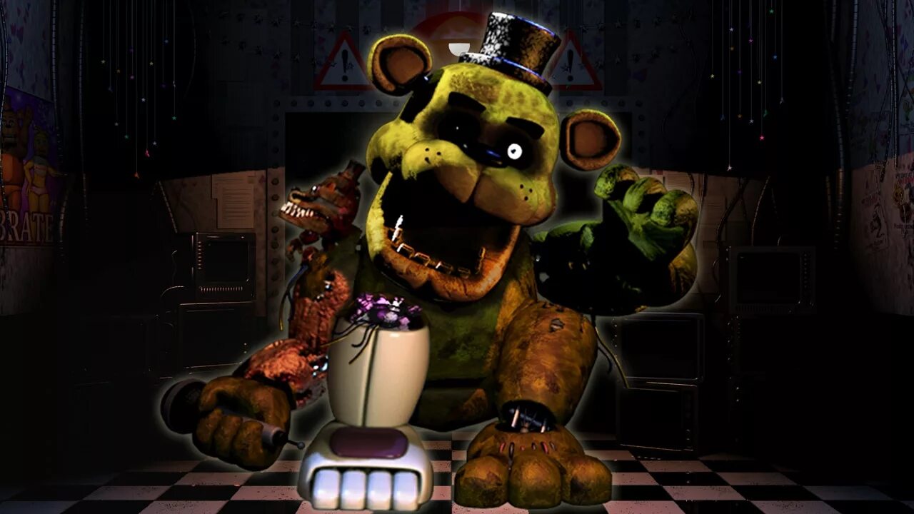 Freddy s game. Five Nights at Freddy's 2 Голден Фредди. Золотой Фредди Five Nights at Freddys 2. Фредди ФНАФ 1. ФНАФ золотой Фредди в игре.