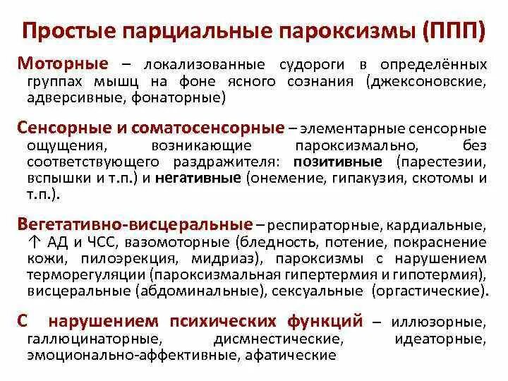 Вегетативно висцеральные пароксизмы. Пароксизмальные нарушения. Простые парциальные моторные припадки. Вегето висцеральная параксизма.