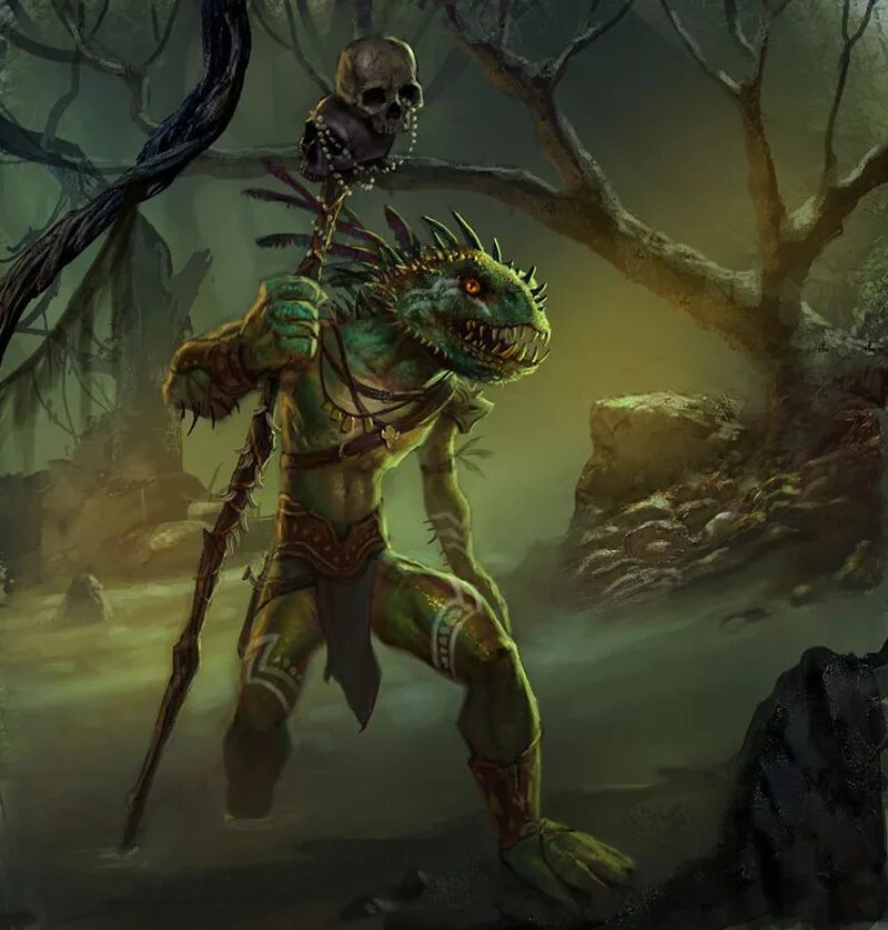 Lizardman Shaman. Драконорожденный аргониане. Ящеролюд некромант. Аргонианин шаман.