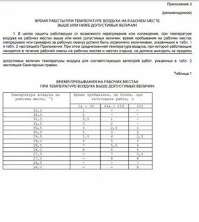 Температура на рабочем месте на производстве