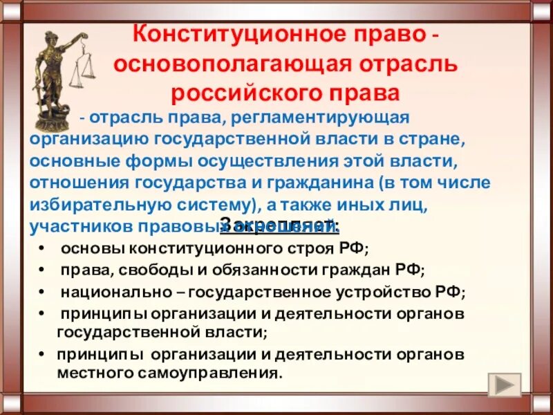 Конституционные основы правового государства в российской федерации