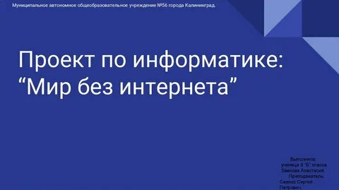 Мир информатики проект