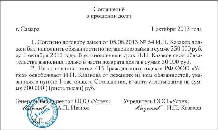 Долг между ооо. Соглашение о прощении долга образец. Соглашение о прощении долга между юридическими лицами образец. Соглашение о списание задолженности. Решение учредителя о прощении долга.