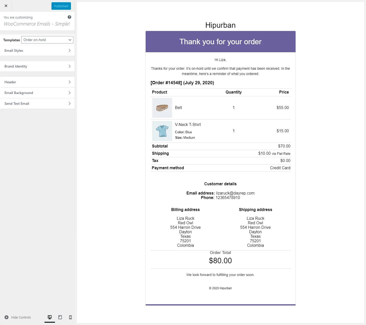 Woocommerce email. Woocommerce email