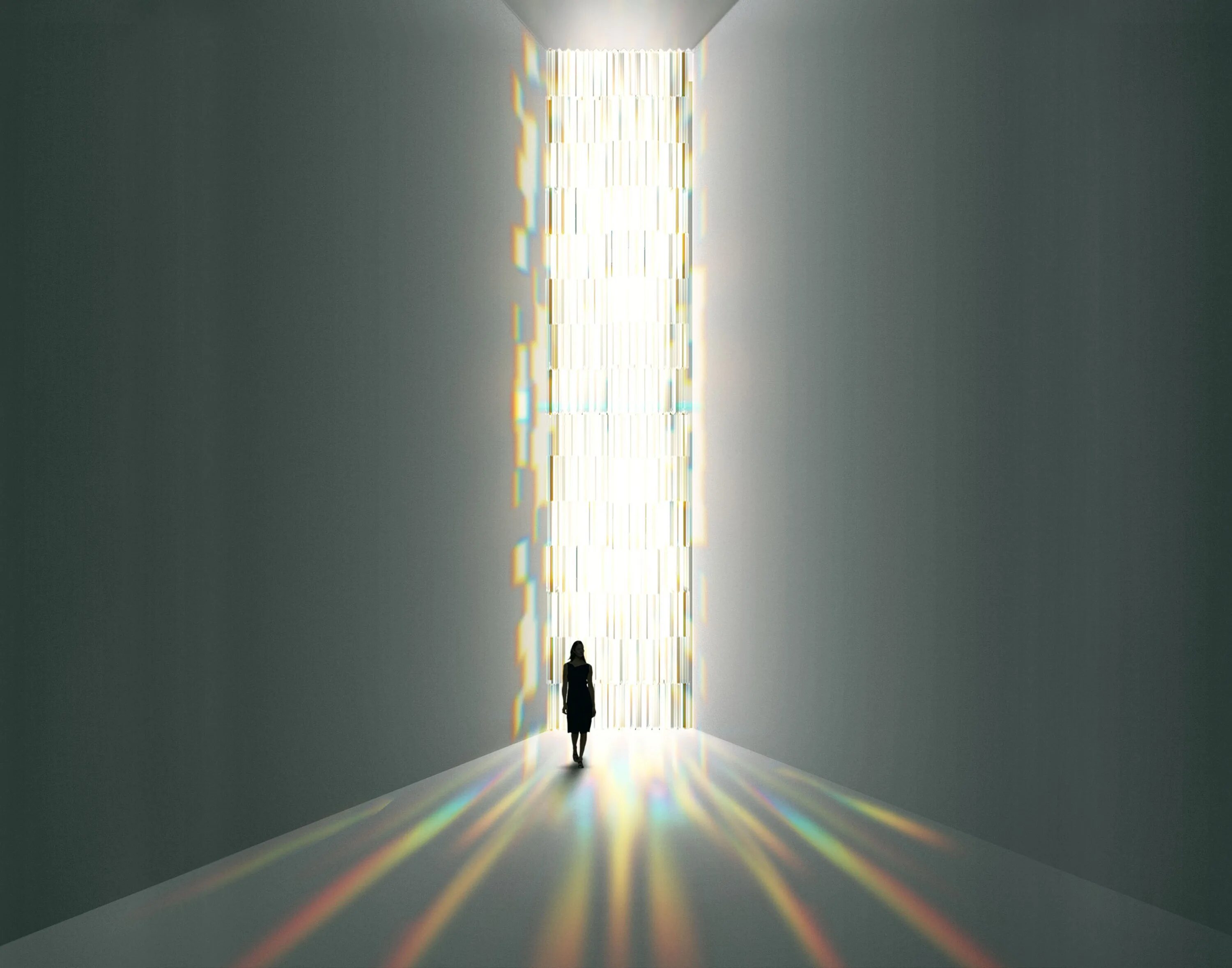 Идущий к свету не есть свет. Tokujin Yoshioka. Человек в Луче света. Человек свет. Поток света.