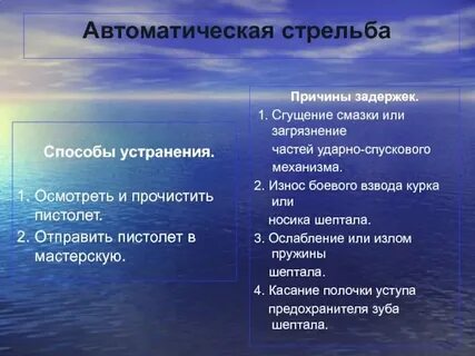 Причины задержки автоматическая стрельба пм