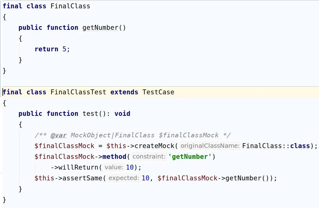 Final class c++. Final class. 1. Юнит-тестирование в php. Mock Final Test.